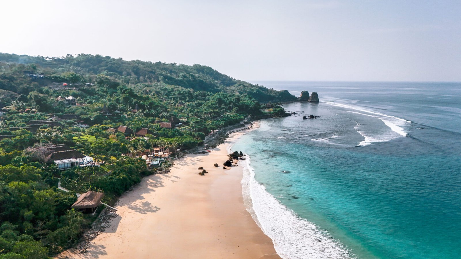 Drone view of Nihi Sumba and Beach